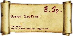 Baner Szofron névjegykártya